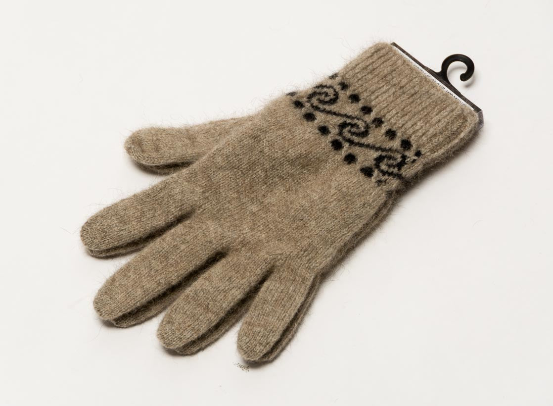 Premium Flax Beige Koru Unisex Gloves - Soft Possum Merino Wool Blend for Men & Women - NX002 - Perfect for Winter Hiking, Skiing & Outdoor Adventures