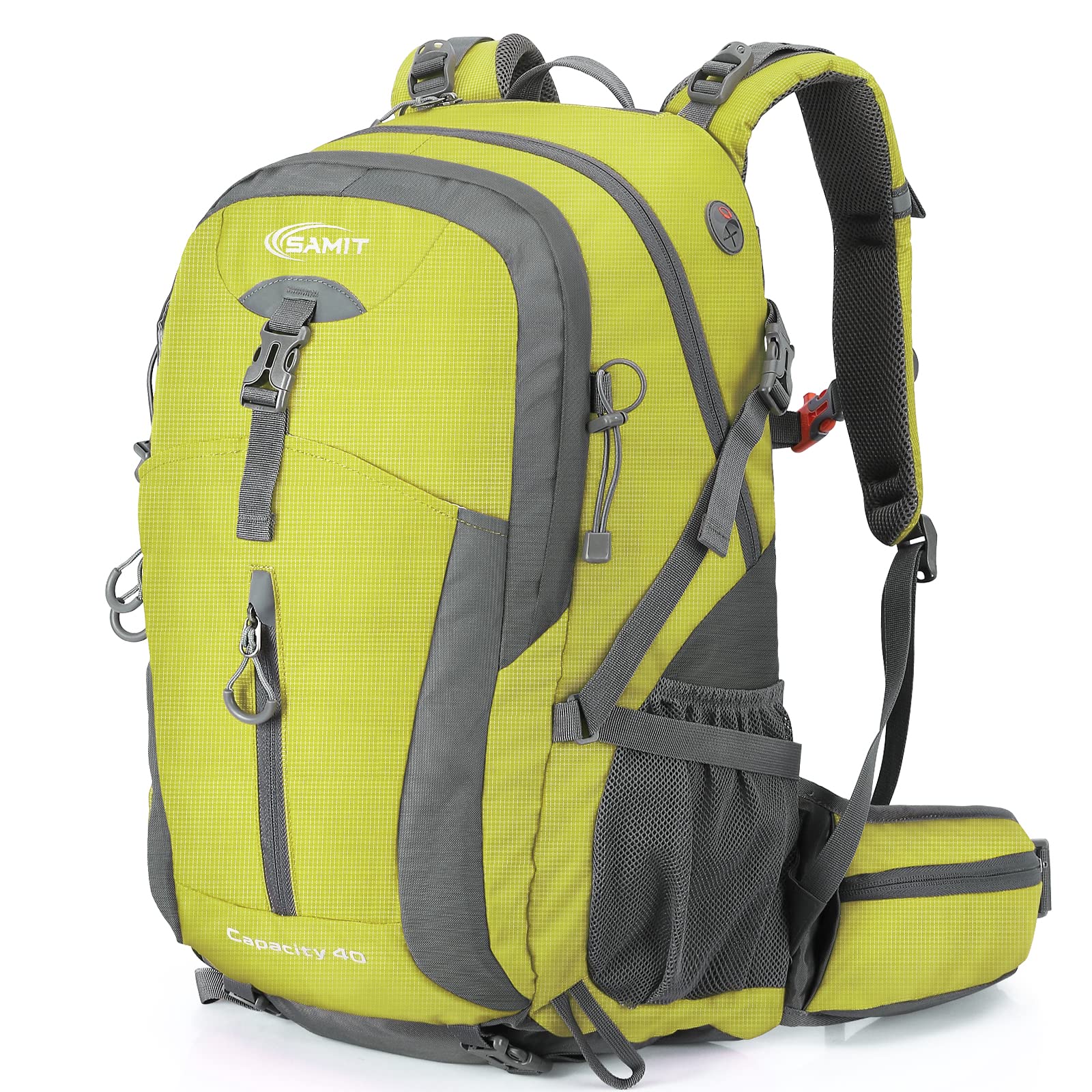 40L SAMIT Waterproof Hiking Backpack with Rain Cover - Lightweight Camping & Travel Daypack for Outdoor Adventures, Trekking, and Daily Commute