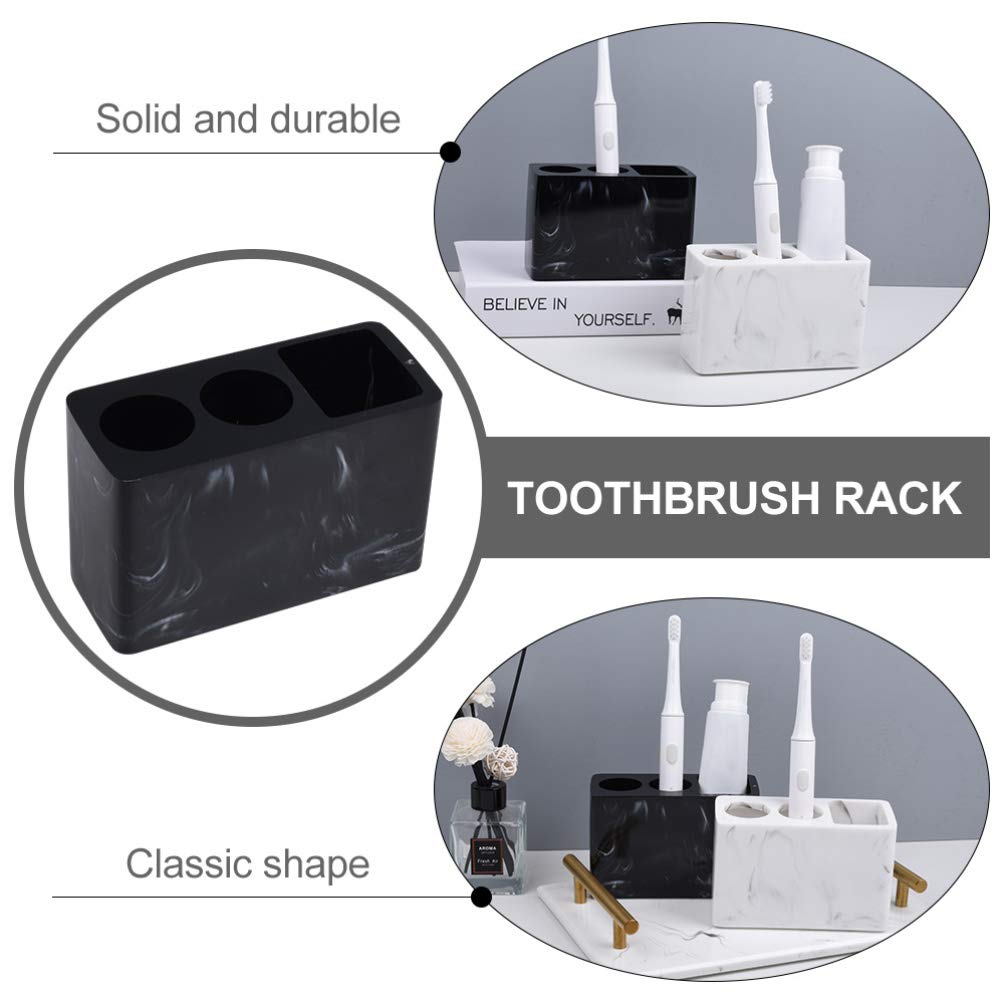 Hemoton Resin Toothbrush Holder Stand with Razor Holder - Bathroom Organizer for Electric & Manual Toothbrushes, Toothpaste, and Razors - Perfect for Kids & Adults, Ideal for Countertop, Sink, or Shower Organization