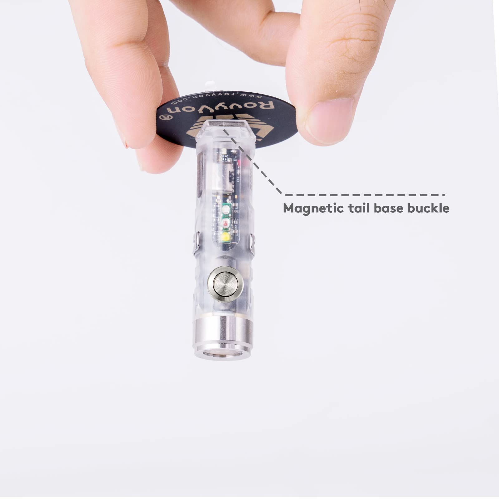 RovyVon Aurora A8 G4 Keychain Flashlight - USB C Rechargeable 420 Lumens EDC Flashlight with 5000K High CRI & Multifunctional Sidelight (365nm UV + Red + White) - Perfect for Camping, Hiking, Emergency Kits, Keychains & Everyday Carry (EDC) Gifts