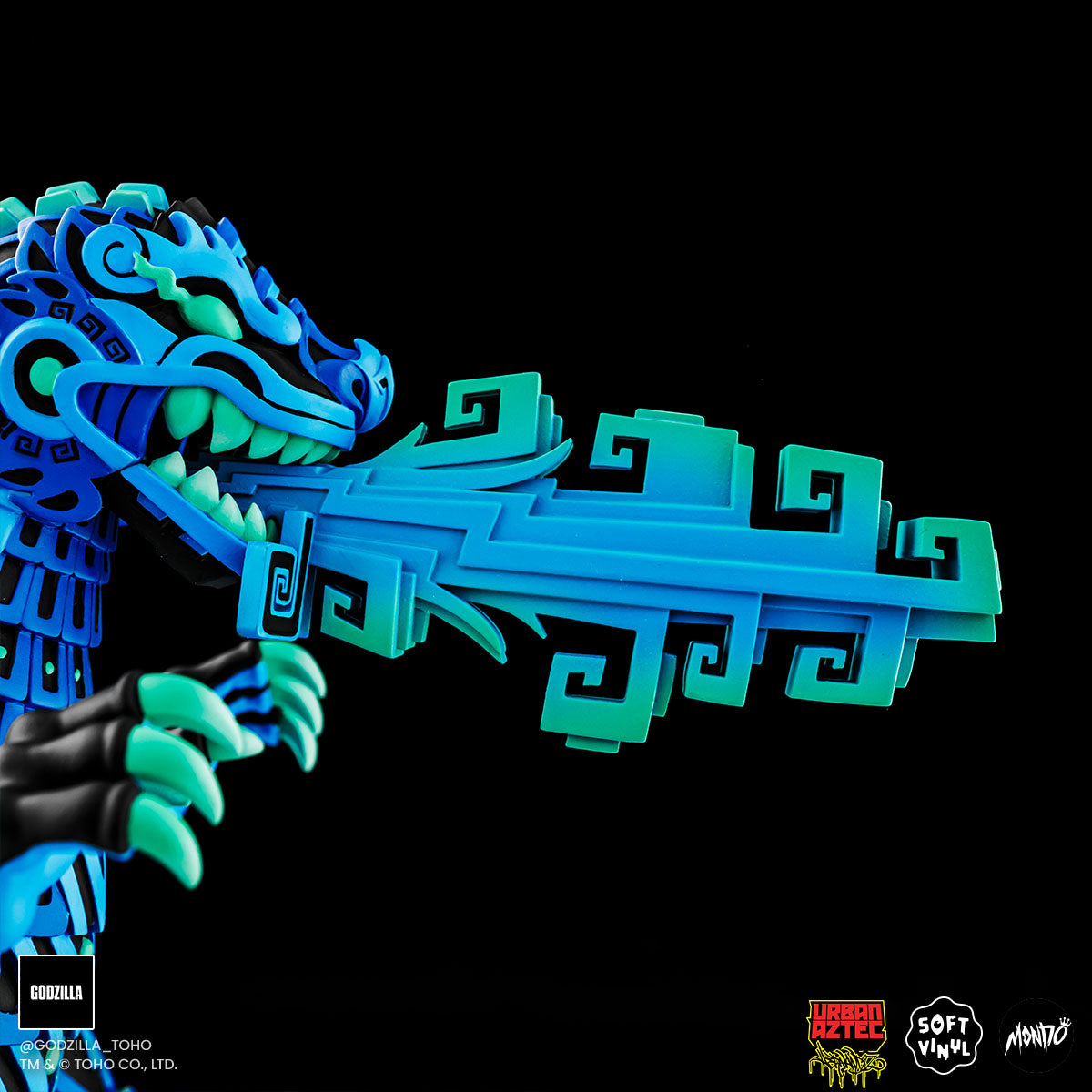 Urban Aztec Godzilla Vinyl Designer Figure - Heat Ray Variant Timed Edition | Collectible Monster Toy for Display & Gifts | Perfect for Anime Fans & Pop Culture Collectors