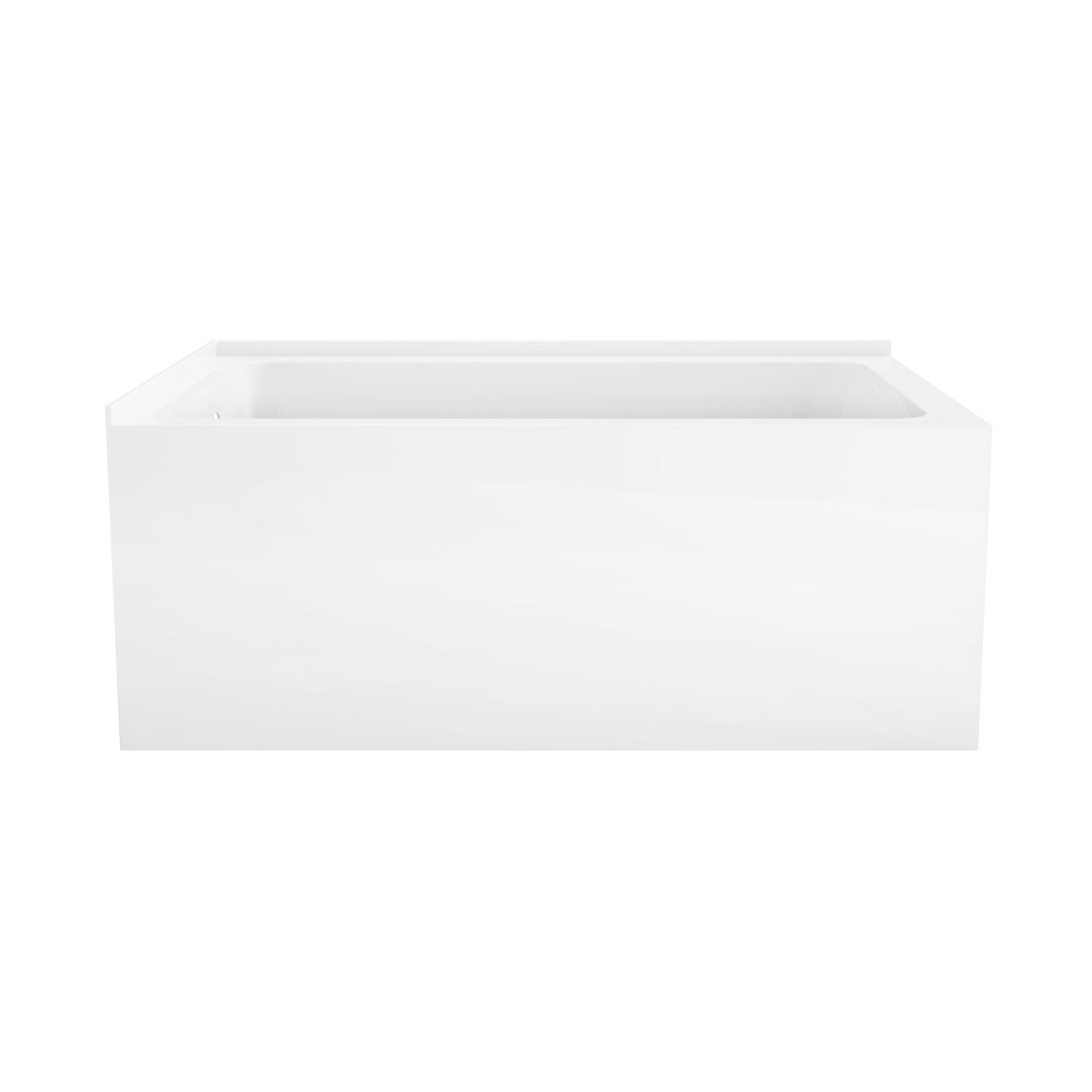Aqua Eden 54 Inch Acrylic Rectangular Corner Bathtub - Left Hand Drain, Glossy White | Freestanding Soaking Tub for Small Bathrooms & Master Suites | Spa-Like Relaxation at Home