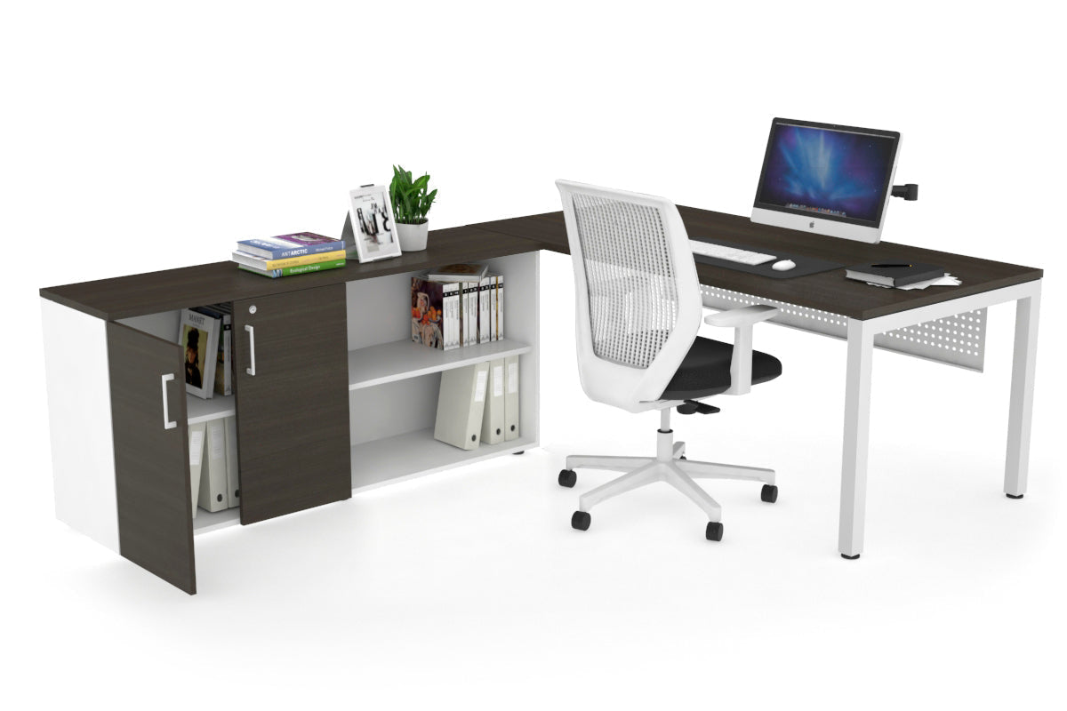 Quadro Square Executive White Frame Office Chair [1600L x 700W] - Premium Ergonomic Seating for Home Office & Conference Rooms
