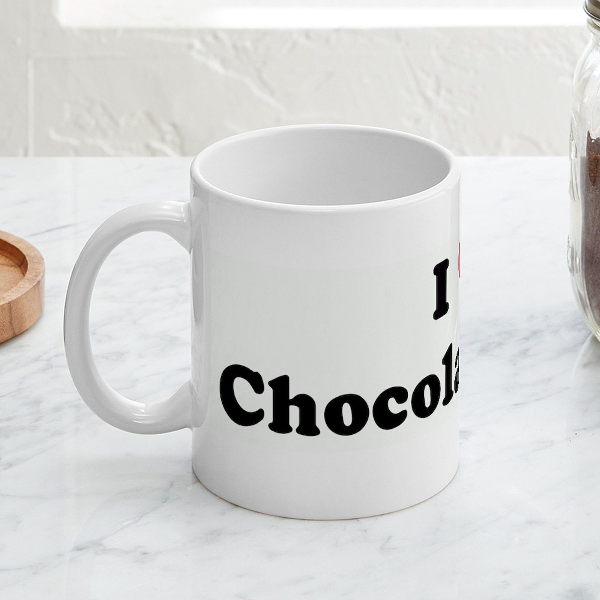I Love Chocolate Milk Ceramic Coffee Mug - 11 oz (325 ml) by CafePress - Perfect for Hot Cocoa, Tea & Office Use