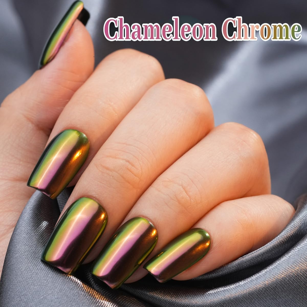 PrettyDiva Chameleon Chrome Nail Powder - Color Shifting Sunset Metallic Nail Art Pigment with Mirror Effect | Multi Chrome Powder for Professional & DIY Nail Designs | Perfect for Gel Polish, Acrylic Nails & Nail Art