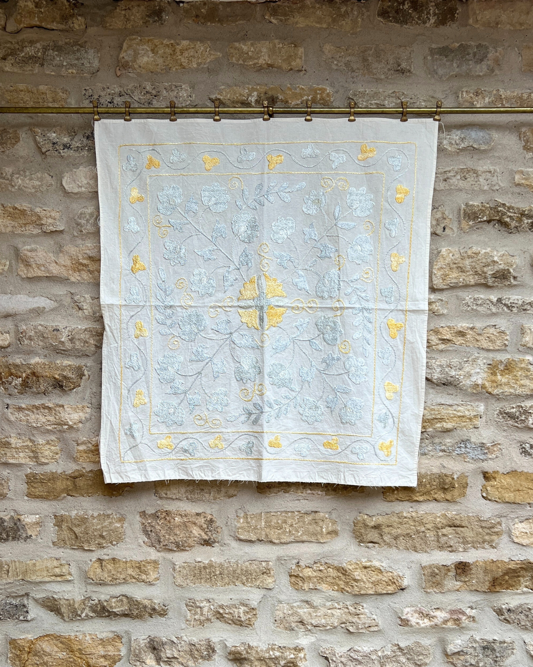 Extra Small Suzani 03 - Handmade Cotton Pillow Cover with Traditional Embroidery | Perfect for Boho Home Decor, Throw Pillows & Bedroom Accents