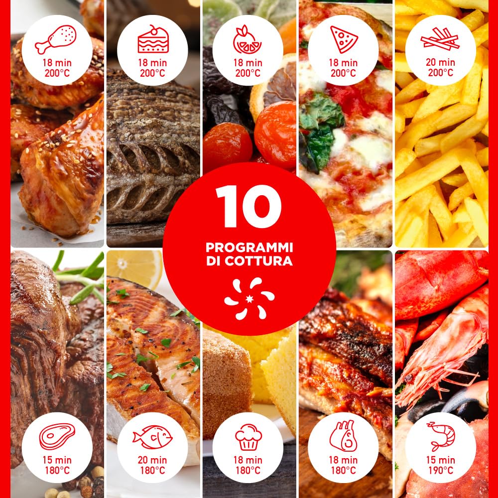 5L Digital Air Fryer with Touch Display, Rapid Heating System, 7 Cooking Presets, Timer & Removable Basket - 1400W - Perfect for Healthy Frying, Baking & Roasting at Home