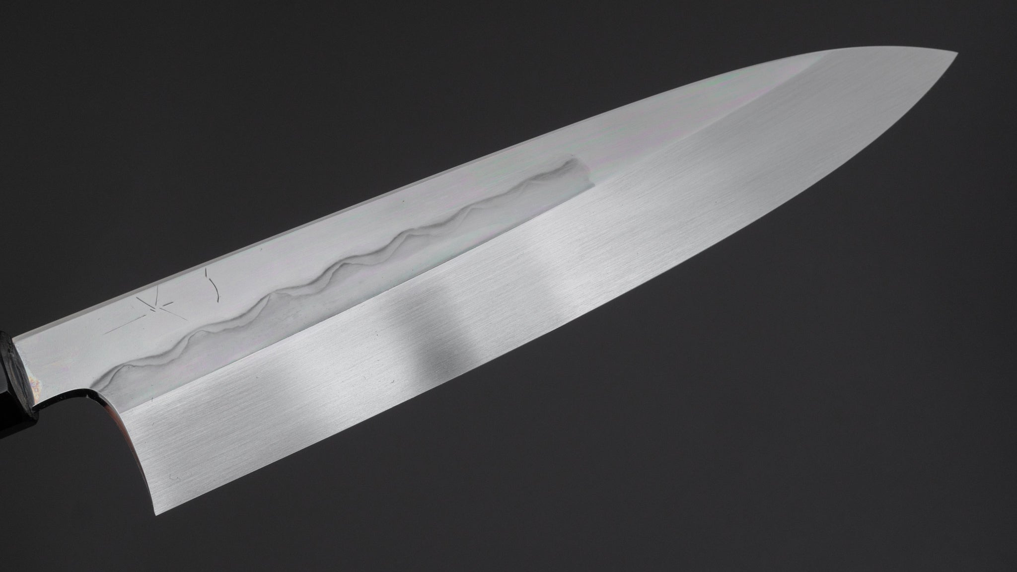 Hitohira Togashi White #1 Notaremon Mizu Honyaki Gyuto 240mm Japanese Chef Knife with Kurokaki Persimmon Handle (#085/Saya Included) - Premium Kitchen Knife for Professional Chefs & Home Cooking, Sushi, Meat Cutting