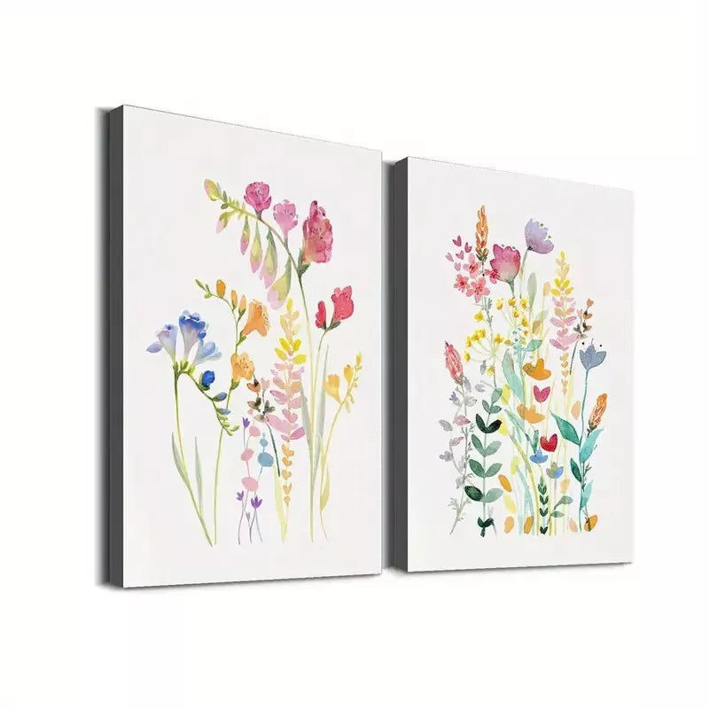 2PCS Floral Watercolor Canvas Wall Art - 50x75cm Framed Prints, High-Quality Australian Made, Ready to Hang - Perfect for Living Room, Bedroom & Office Decor