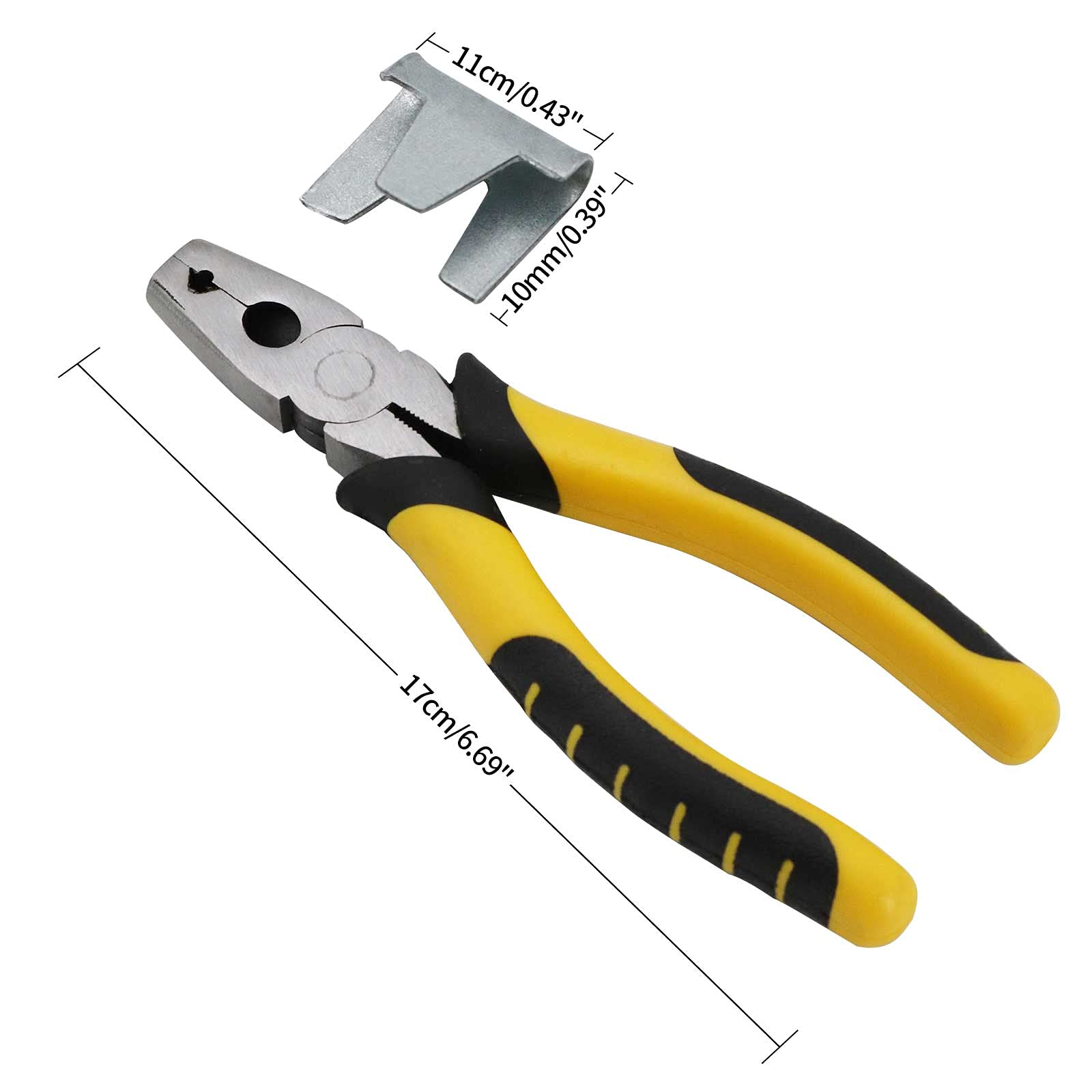 Heavy Duty Wire Cage Buckle Pliers - 600 Wire Cage Fastener Clips Included - Professional Pet Cage Building & Installation Tool for DIY Projects, Fence Repair, and Animal Enclosure Construction