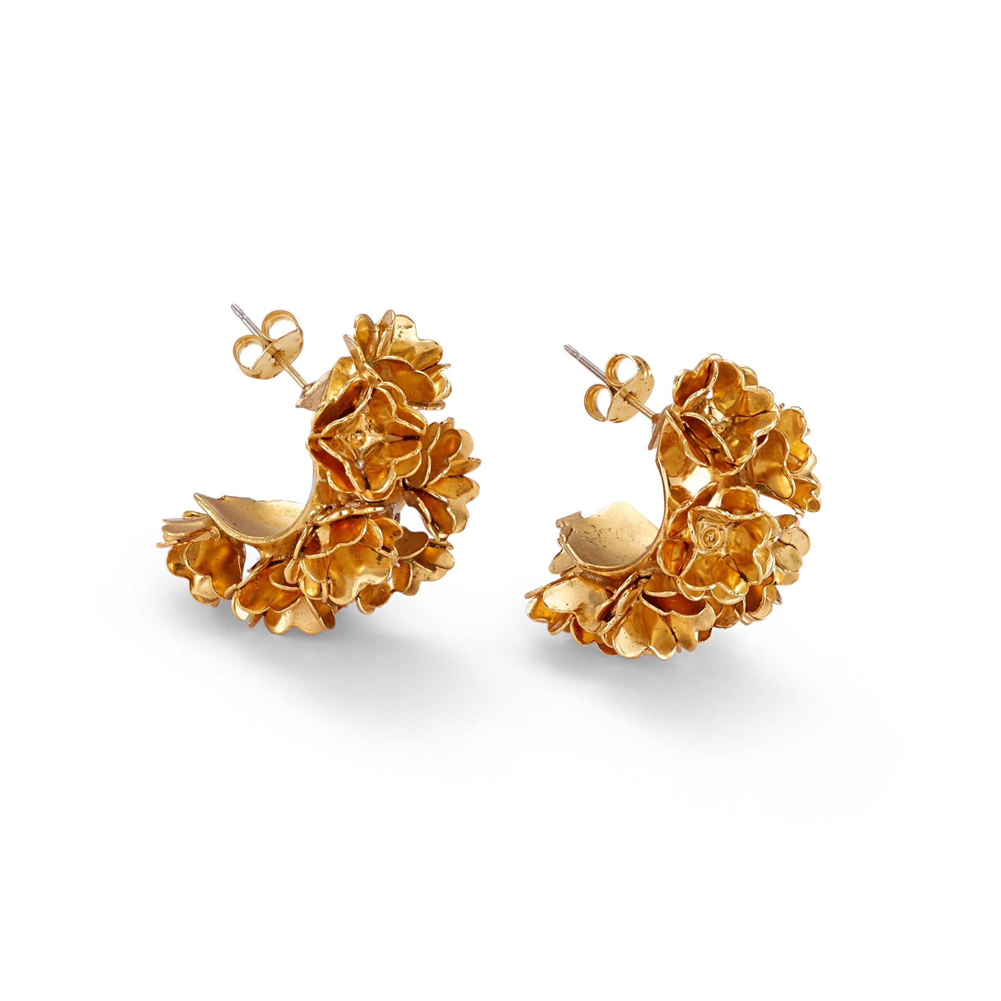 Eden Floral Cluster Huggie Hoops - Dainty Floral Earrings for Women, Gold Plated Huggie Hoop Earrings, Perfect for Everyday Wear, Date Night & Gift Giving