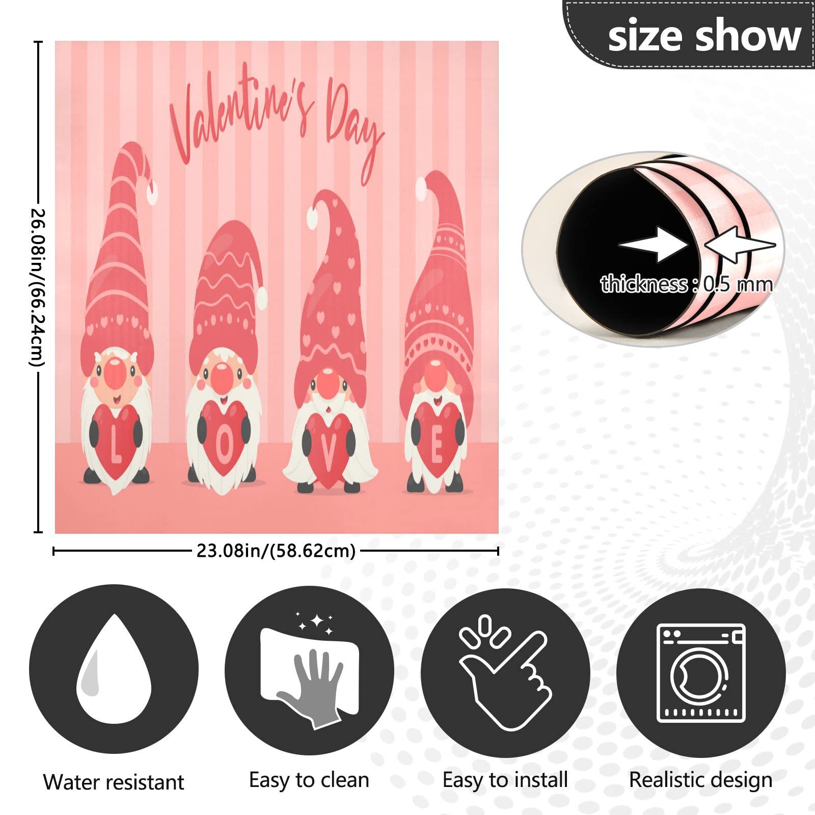 Valentine's Day Gnome Magnetic Dishwasher Cover - 23