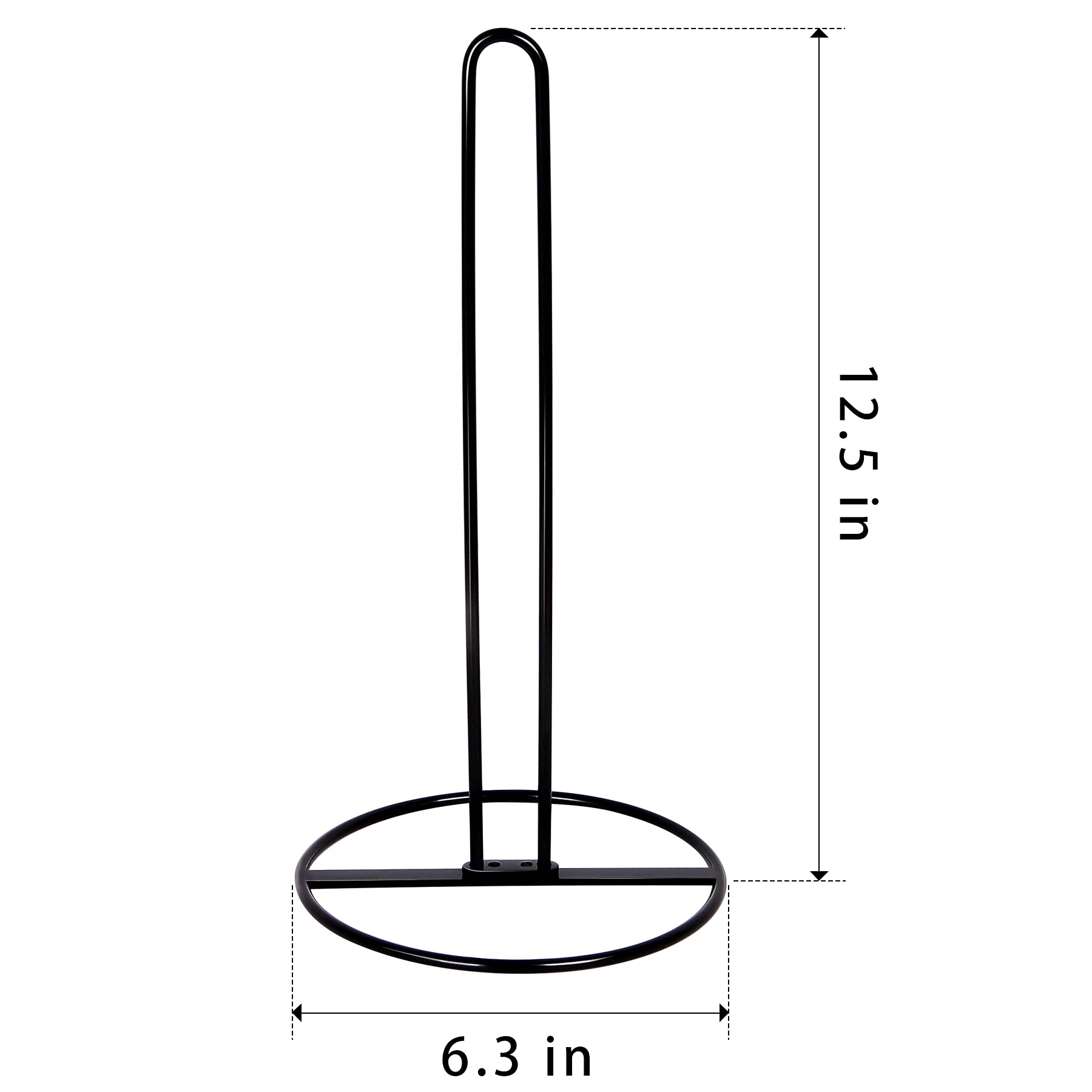 OBODING Countertop Paper Towel Holder - Black Kitchen Paper Towel Stand for Standard & Large Rolls | Space-Saving Organizer for Kitchen, Bathroom, Office & RV Use