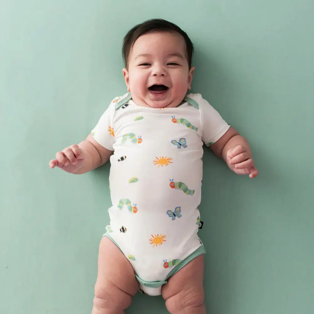 Kyte Baby Short Sleeve Bodysuit - The Very Hungry Caterpillar & Friends | Organic Cotton Baby Onesie for Boys & Girls | Perfect for Playtime, Daycare & Family Outings