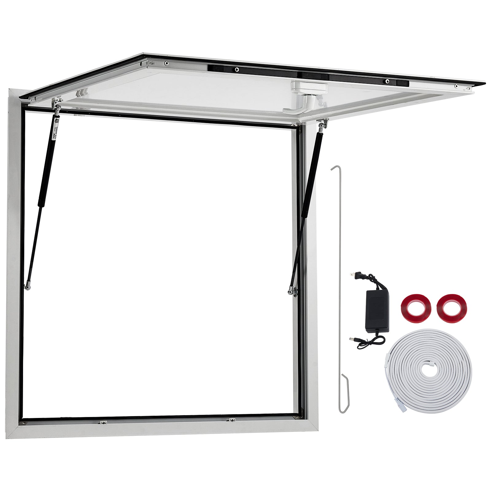 **GARVEE 36x36 Inch Heavy Duty Aluminum Concession Window for Food Trucks & Stands - 85° Weatherproof Awning Door with Dual Point Lock (Glass Not Included) - Perfect for Outdoor Food Service, Mobile Vendors & Commercial Use**