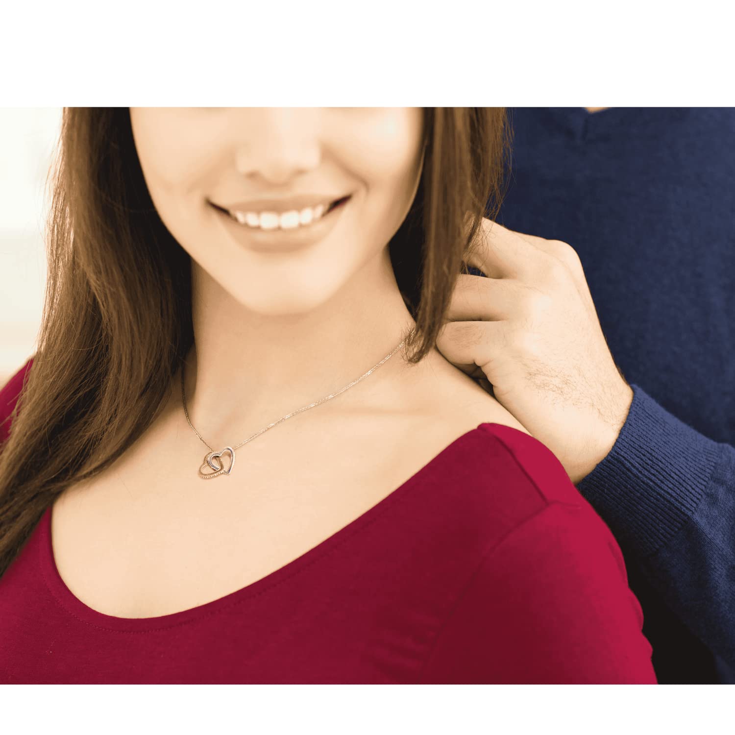 Quinceanera Gifts for 15 Year Old Girls - Sterling Silver Interlocking Heart Necklace with Engraved Message Card | Sweet 15 Birthday Present, Quinceañera Jewelry Gift Idea | Perfect for Quince Años Celebrations, Graduation & Special Occasions
