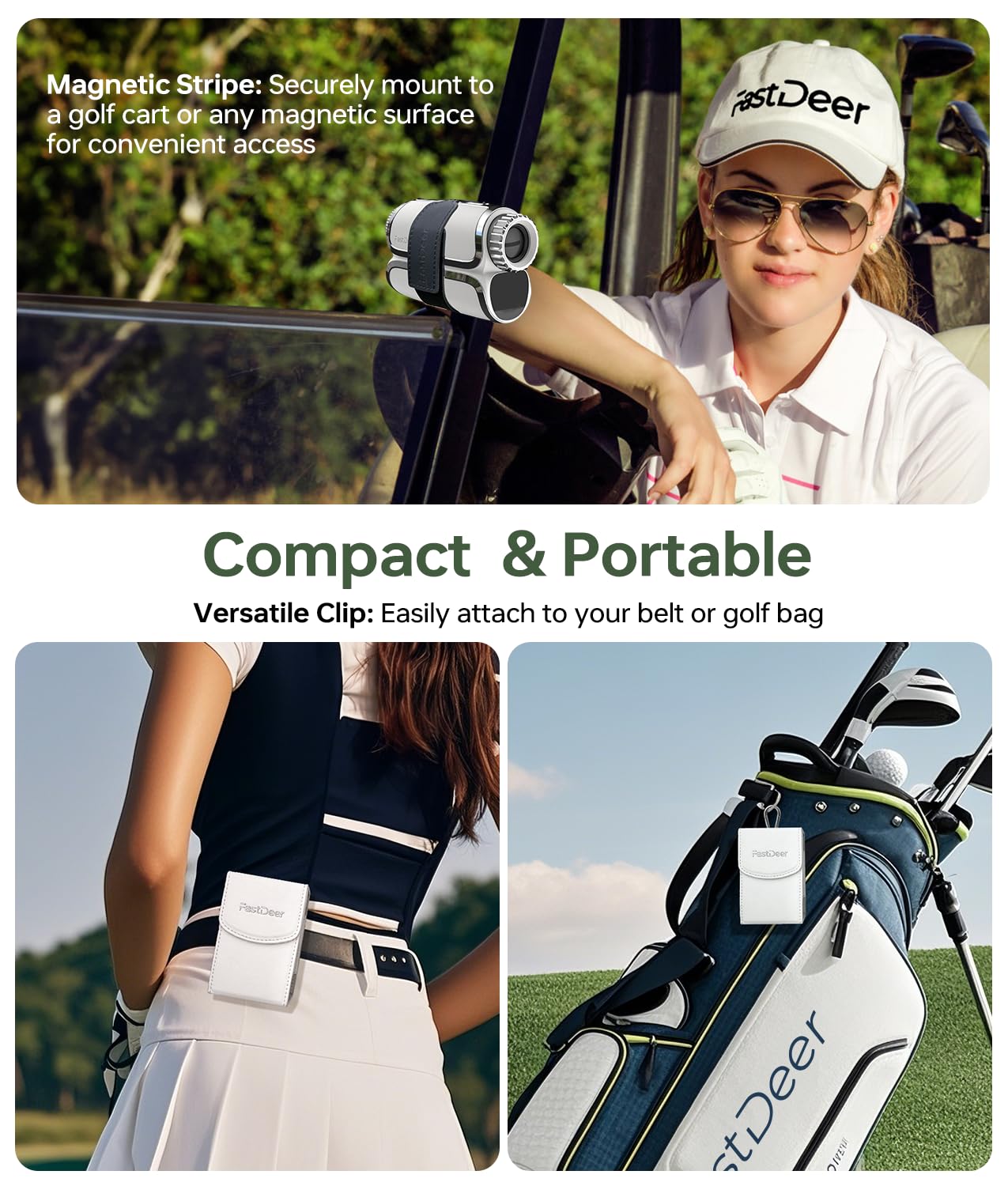 Premium Laser Golf Rangefinder with Slope - High Precision Flag Lock & Vibration - Full Color Touchscreen - Triangulation Mode - UV & Rain Resistant - Perfect Golf Gift for Men | Ideal for Tournament Play & Course Practice