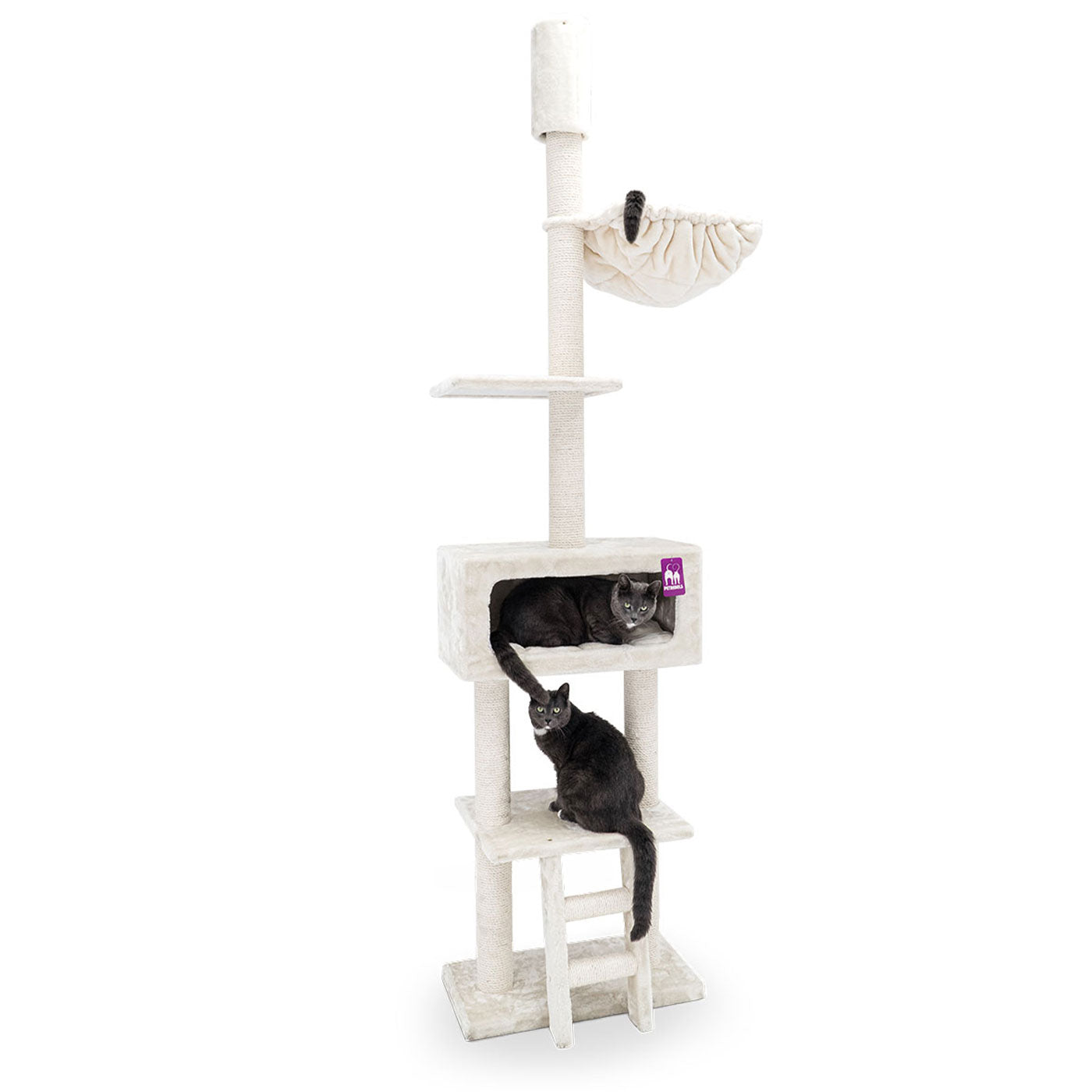 Premium 260cm Cat Tree for Large Cats - Kings & Queens Diana Model - Multi-Level Climbing Tower with Scratching Posts & Cozy Perches - Perfect for Indoor Play, Exercise & Relaxation