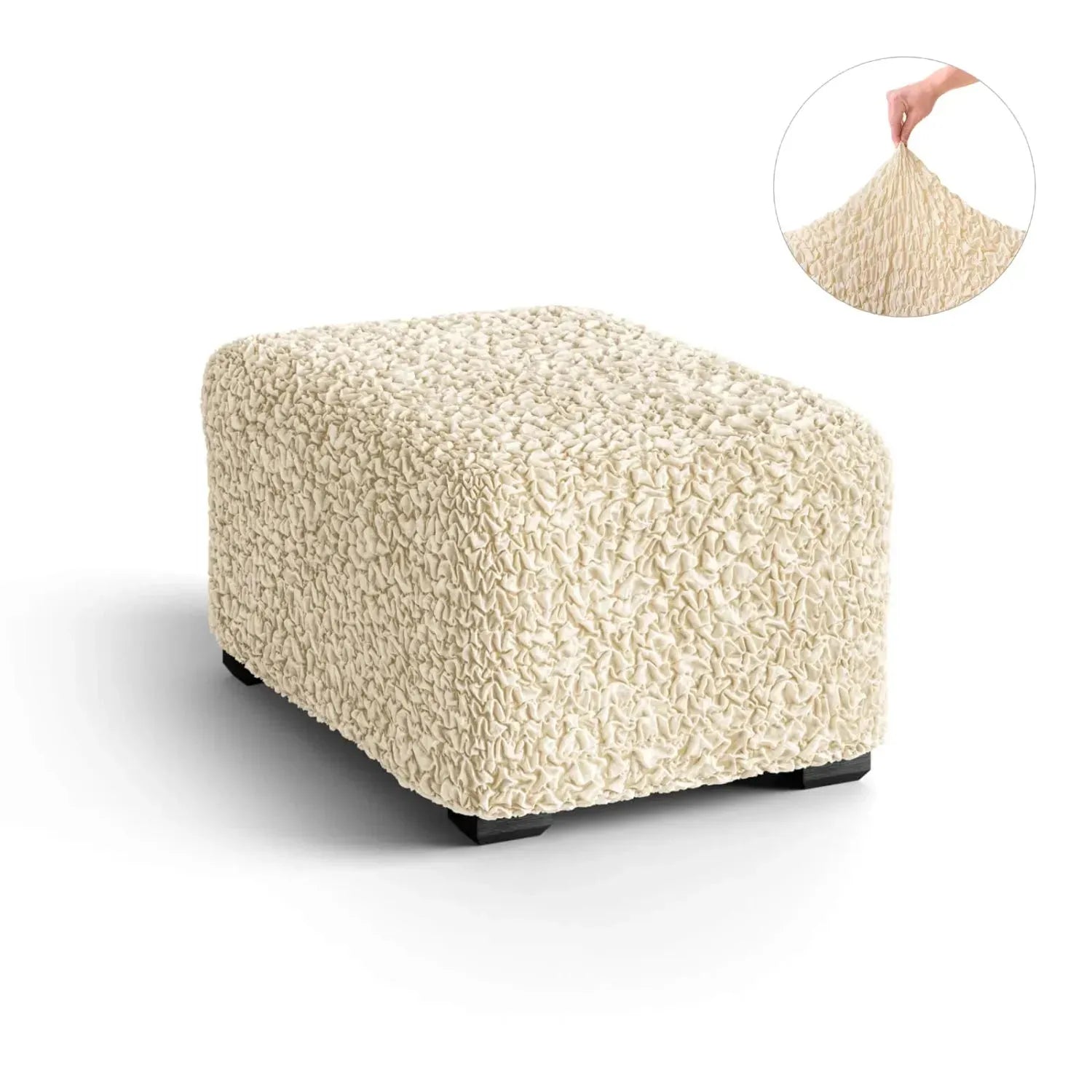 Ottoman Slipcover Medium Size - Premium Fuco Cotton Collection | Perfect for Living Room, Bedroom & Home Decor