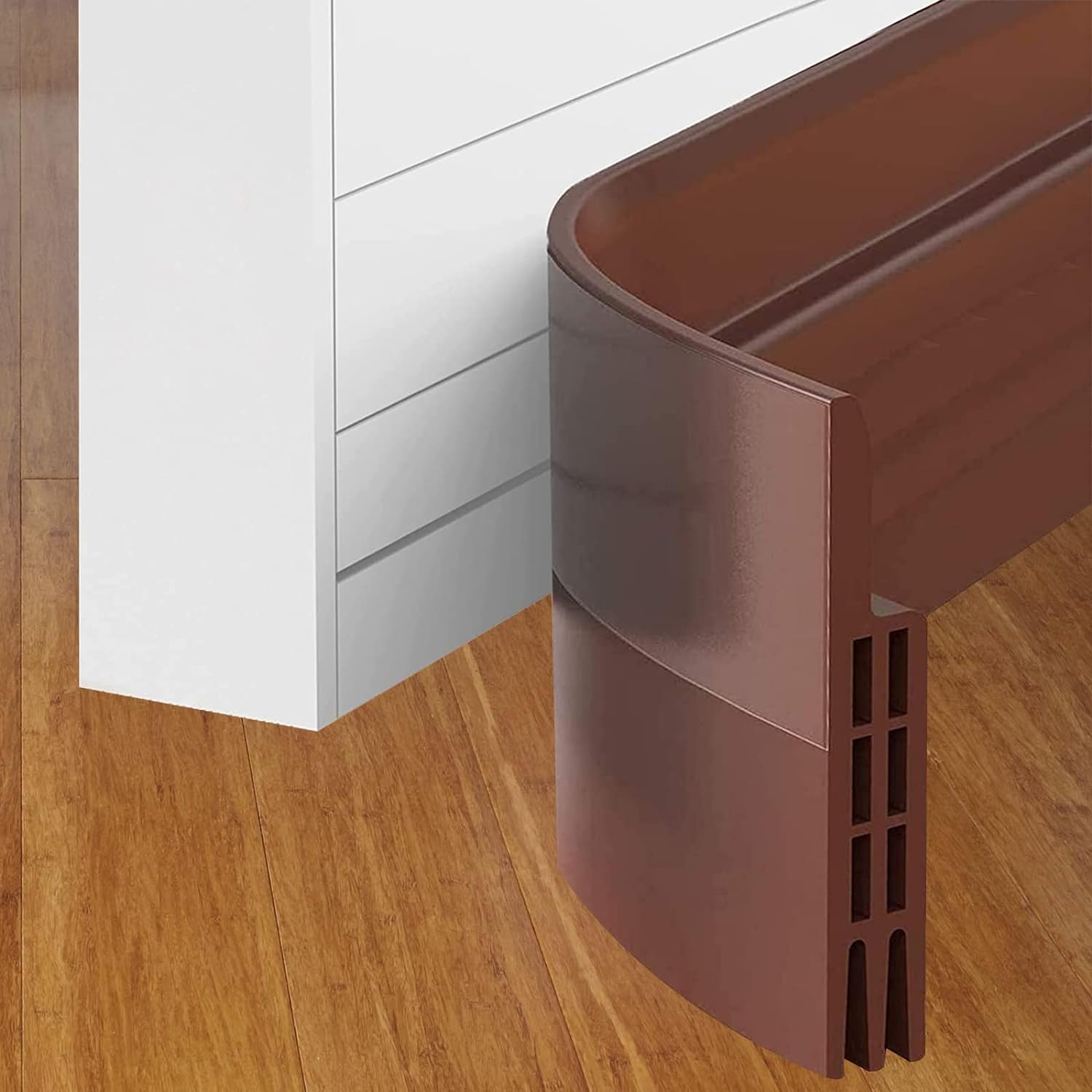 Force24 - Self-Adhesive Silicone Door Bottom Seal Strip (39 Inch, Brown, Pack of 1) - Weatherproof Door Gap Filler for Pest, Air & Dust Protection - Ideal for Homes, Apartments & Offices to Block Insects, Drafts & Noise