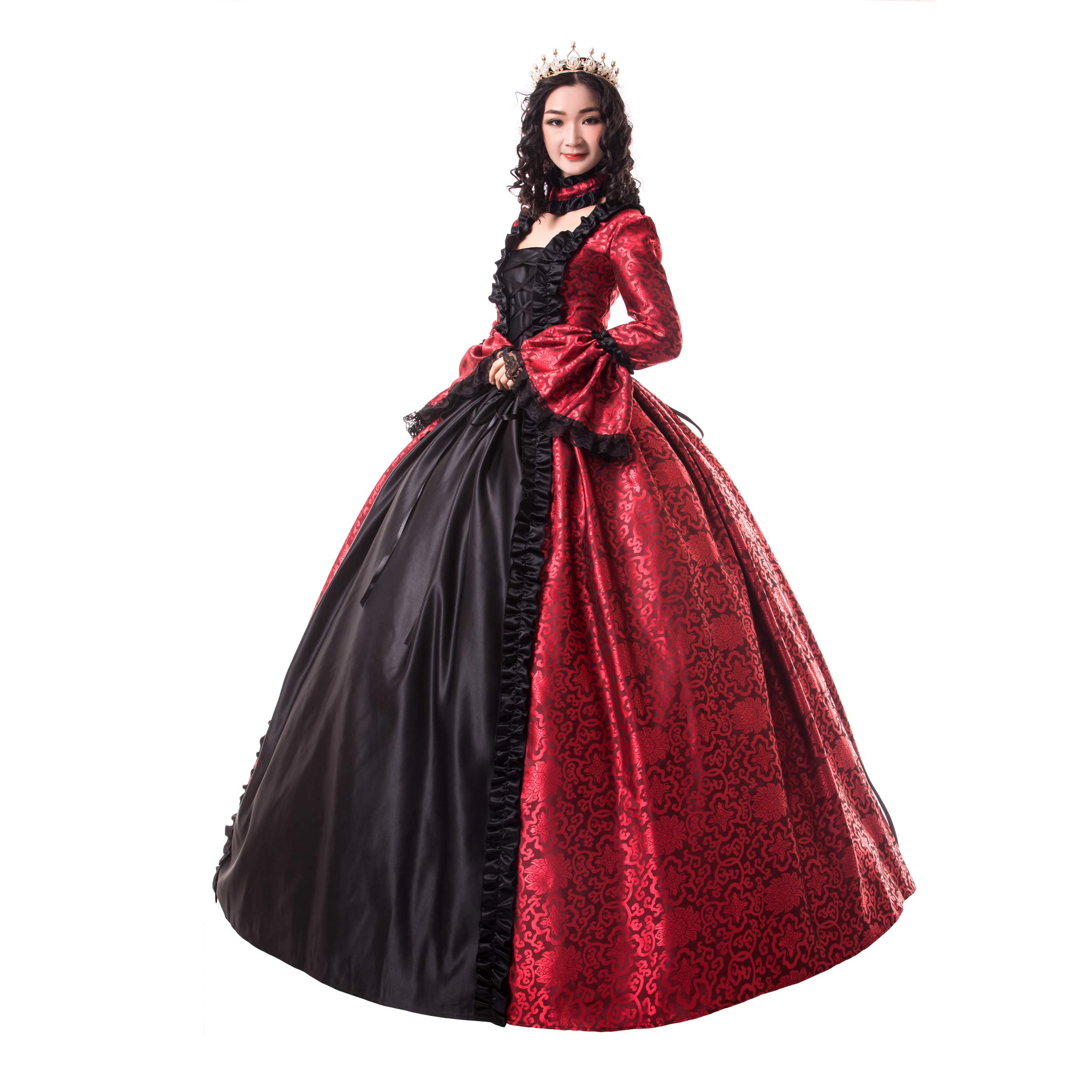 Victorian Renaissance Queen Dress for Women - Elegant Long Party Costume & Rococo Masquerade Ball Gown | Perfect for Halloween, Cosplay, Themed Parties & Historical Reenactments
