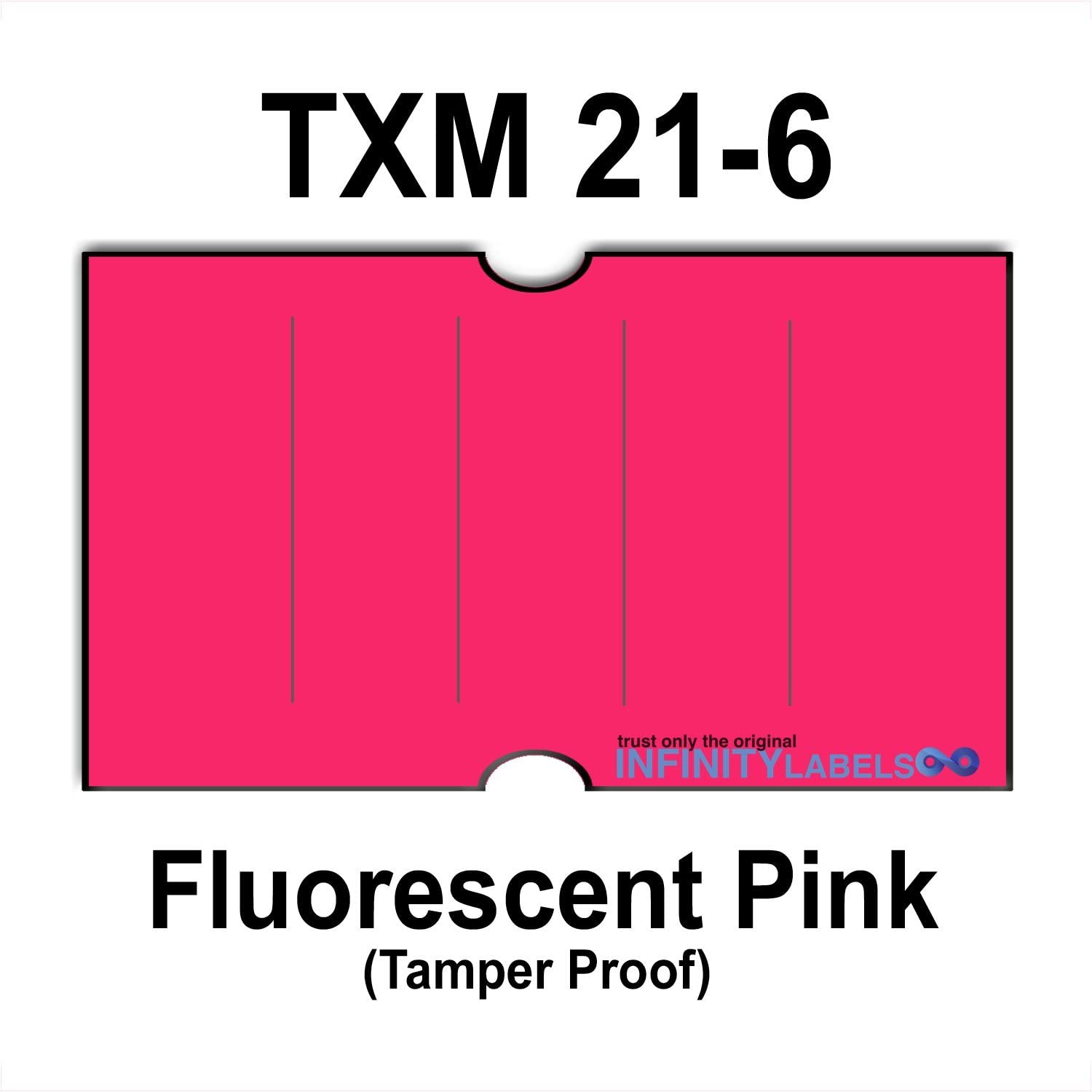 X-Mark 2112 Compatible Fluorescent Pink Labels (240,000 Count) - General Purpose Price Gun Labels for X-Mark TXM 21-6 - Full Case with Security Cuts - Ideal for Retail Pricing, Warehouse Organization & Inventory Management (Ink Rollers Not Included)