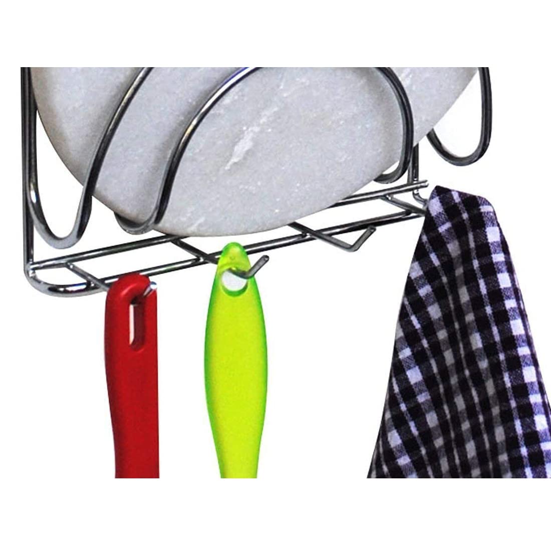 Premium Stainless Steel Kitchen Organizer Set - 3-Pack Wall Mounted Cup Holder, Chakla Belan Stand & Ladle Hanger | Space Saving Storage for Mugs, Rolling Pins & Cooking Utensils | Ideal for Small Kitchens, RVs & Dorm Rooms