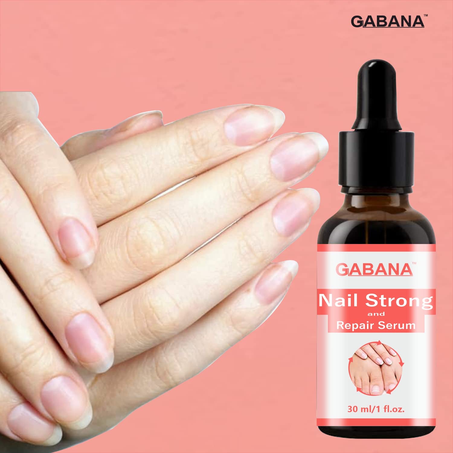 GABANA Nail Strengthening & Repair Serum for Women - 3 Pack (30ml Each) | Fungal & Damaged Nail Treatment | Growth & Strength Serum | Perfect for At-Home Nail Care & Salon Treatments