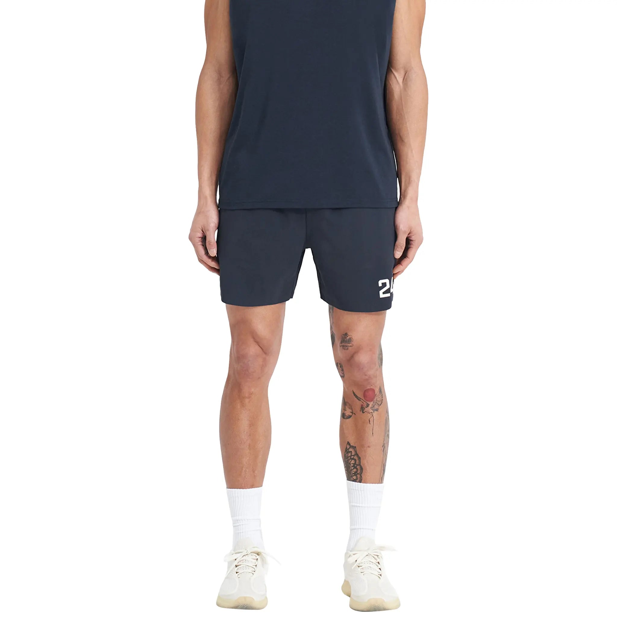 Represent 247 Fused Navy Blue Athletic Shorts for Men - Comfortable Gym Workout Running & Casual Wear