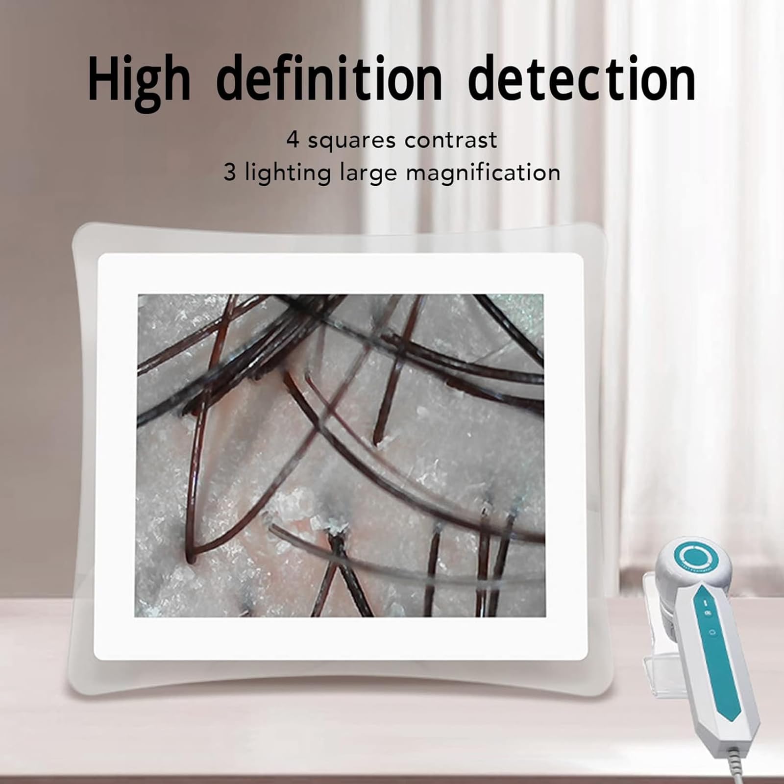 Multifunctional Scalp & Skin Hair Analyzer - 3 Spectra HD Detection, Photo Capture & Freeze Frame for Home, Salon & Spa | Perfect for Hair Care, Scalp Treatment & Beauty Analysis