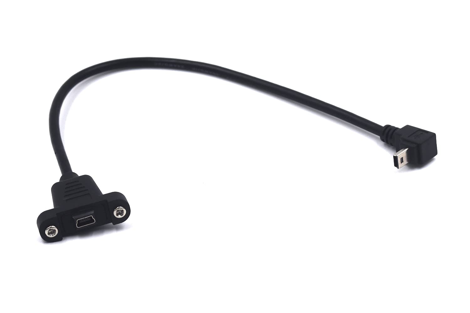 0.3m USB Extension Cable with 90° Downward Angle & Screw Mount - Perfect for Tight Spaces, Under Desk Cable Management, and Industrial Applications