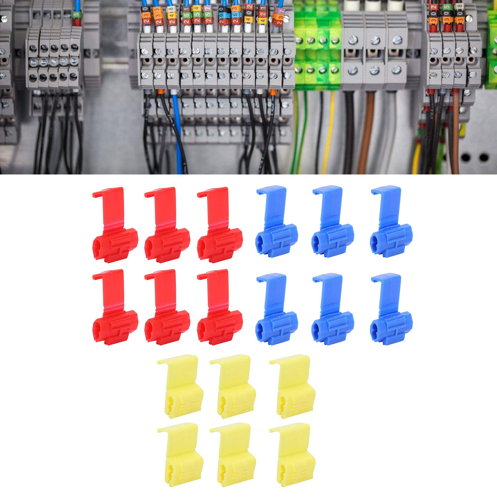 210 Pcs Lock Wire Connectors Set - Quick Splice Electrical Cable Snap Crimp Terminal Blocks for Electrical Wires Connection (Red, Yellow, Blue) - Ideal for Automotive, Home Wiring & DIY Electrical Projects
