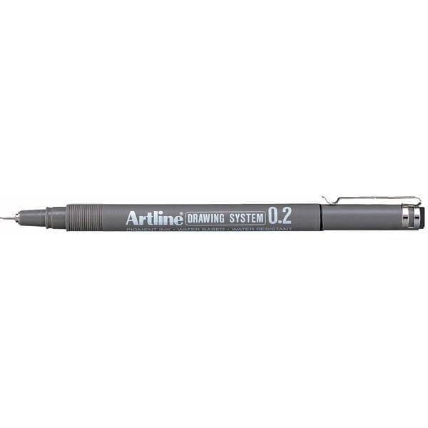 Artline 232 Fine Line Drawing Pen Set - 0.2mm Ultra Fine Tip Black Ink - 12 Pack for Sketching, Technical Drawing & Calligraphy - Perfect for Artists, Architects & Designers