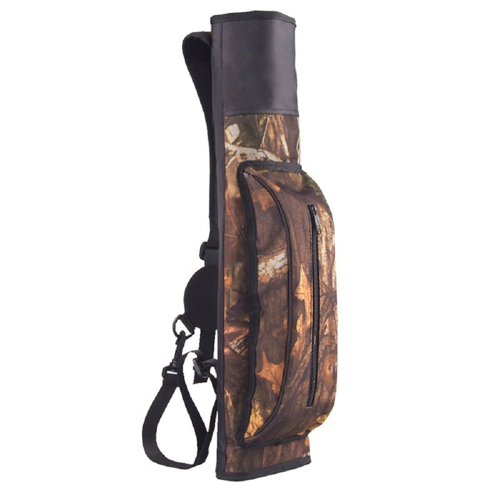 Waterproof Arrow Holder - Black Camo Back & Hip Quiver - Tactical Archery Shoulder Bag for Hunting, Target Practice & Outdoor Adventures