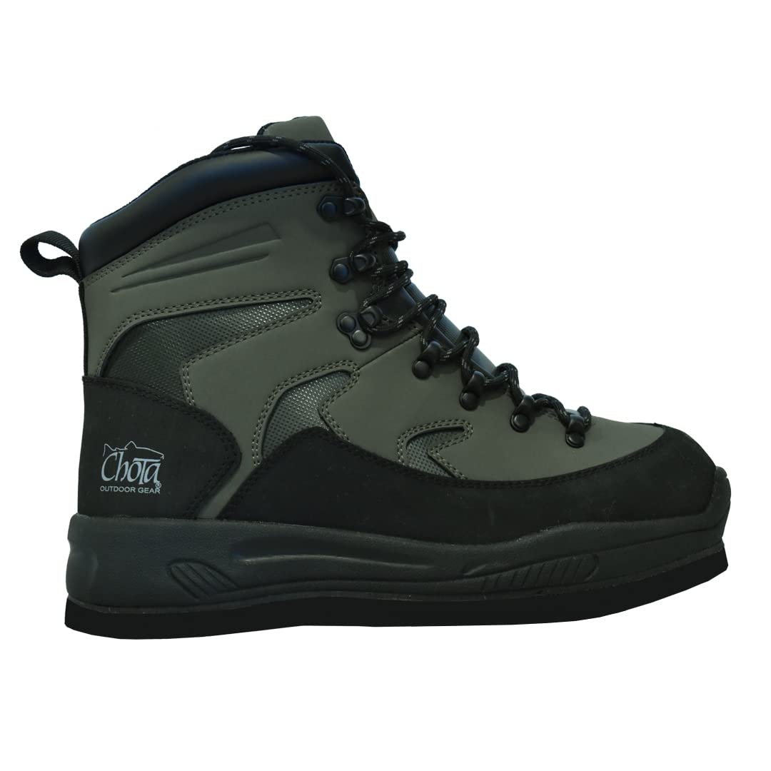 Chota Outdoor Gear Rough Ridge Rubber & Cleatable Felt Sole Wading Boots - Waterproof Fishing Boots for Stream & River Adventures
