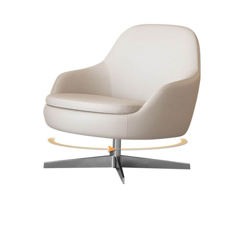 Modern Solid Color Foam Armchair - Ivory, Azure, Auburn - Simple Design with Fixed Back & Armrests | Perfect for Living Room, Office, or Reading Nook