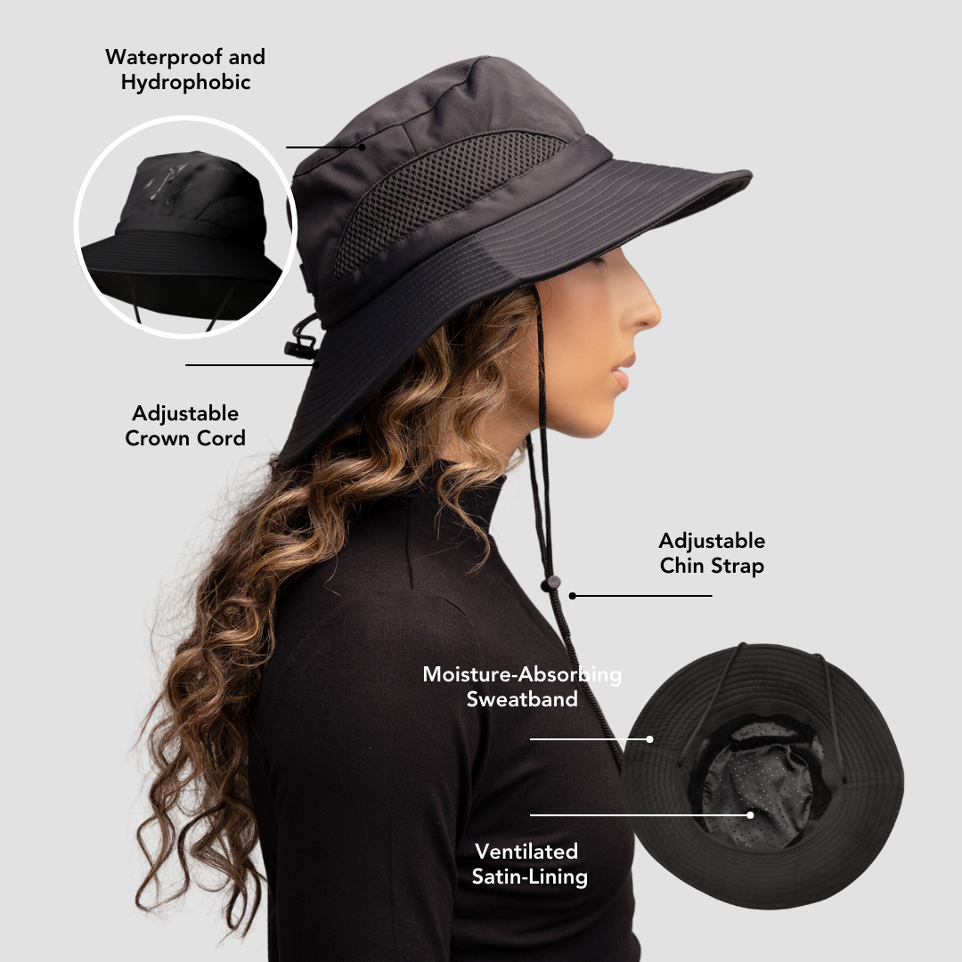 Satin Lined Waterproof Sun Hat for Women - UPF 50+ Wide Brim Summer Beach Hat - Perfect for Outdoor, Travel, and Gardening