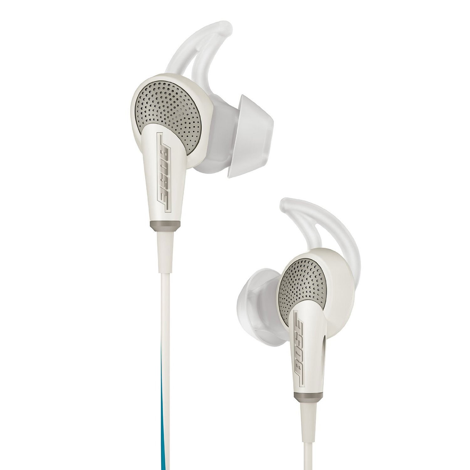 Bose QuietComfort 20 Noise Cancelling Headphones for iPhone & iPad - Wireless Bluetooth Earbuds with Mic, Comfort Fit & Long Battery Life - Perfect for Travel, Commuting & Office Use (White)