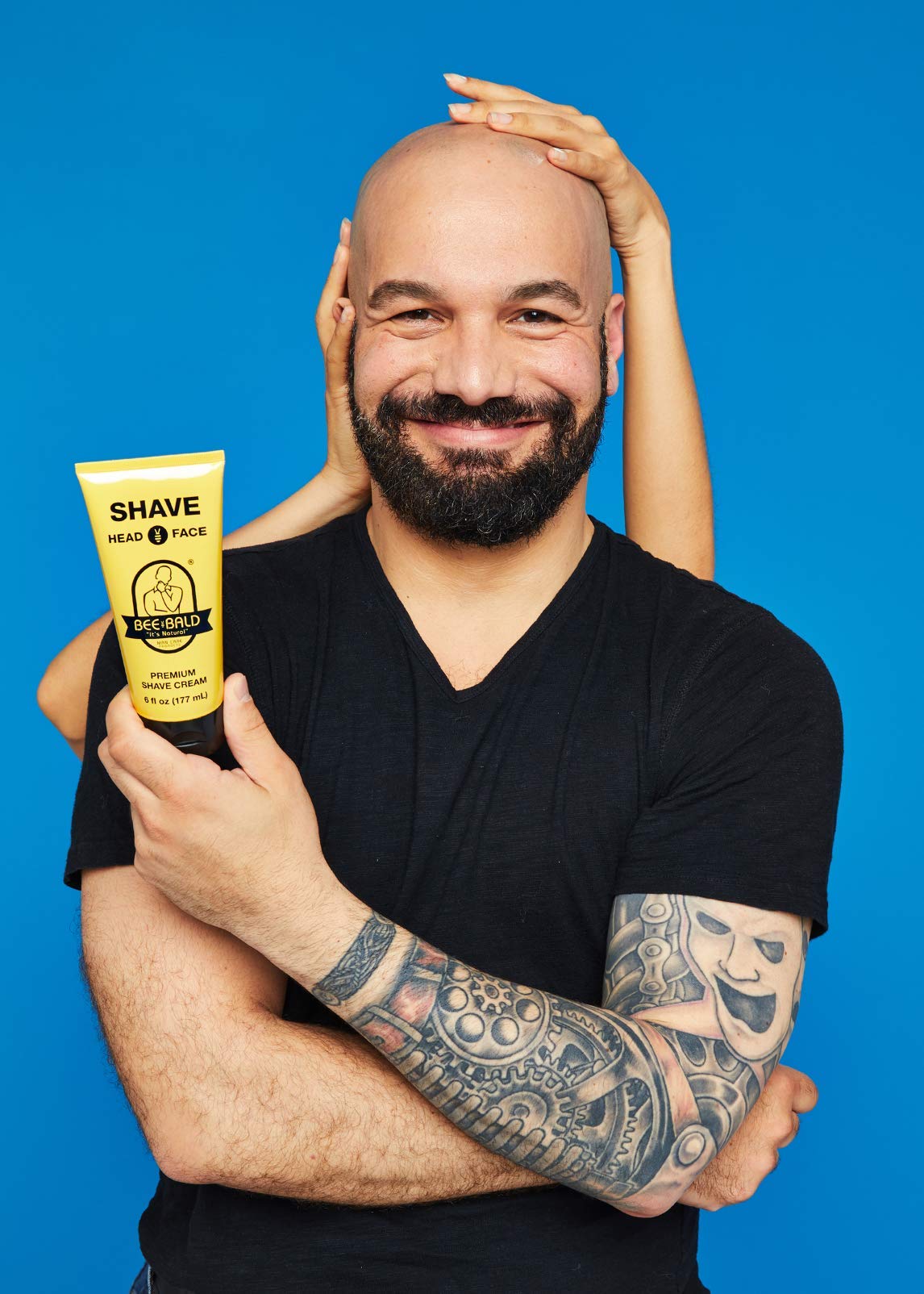 Bee Bald 2 Piece Daily Skin Care Regimen Kit for Men - Moisturizing & Exfoliating Face Wash & Shine Control Lotion - Perfect for Shaved Heads & Sensitive Skin Care Routine
