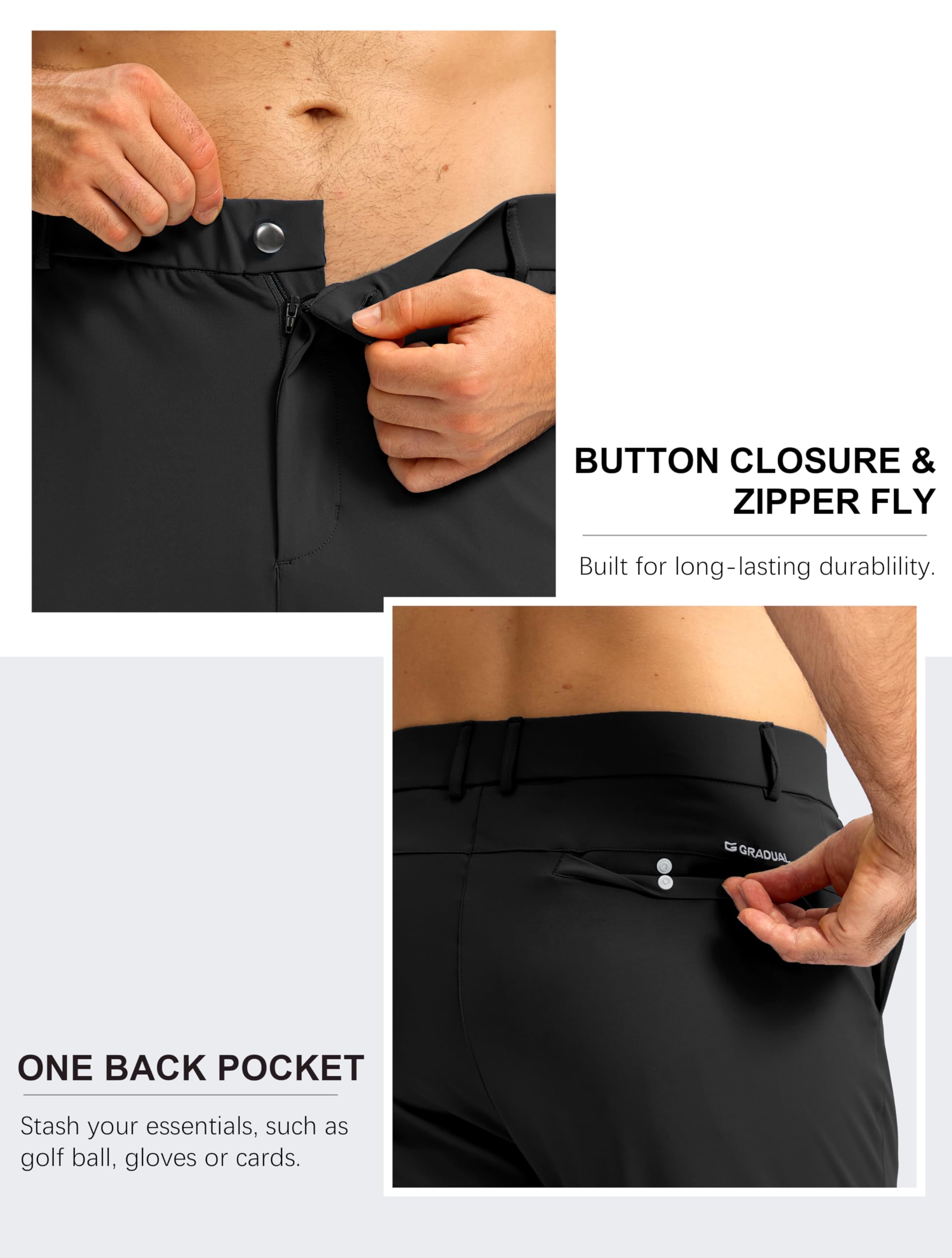 **Men's Slim Fit Stretch Golf Joggers with 3 Pockets – Breathable Workout & Casual Sweatpants with Belt Loops – Perfect for Golf, Gym, and Everyday Wear**