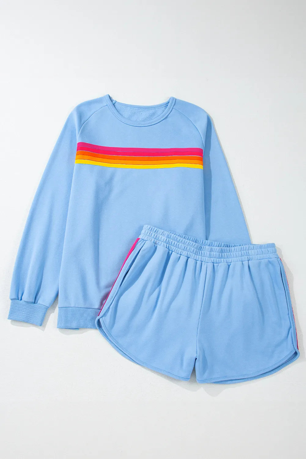 Stylish Full Size Contrast Striped Top and Shorts Set for Women - Trendy Summer Outfit for Beach, Vacation & Casual Wear