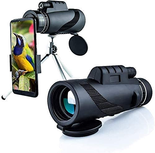 **High Definition Portable Monocular Telescope for Adults & Kids - Lightweight, Low Light Vision, Outdoor Travel, Bird Watching, Camping, Hiking, and Stargazing**