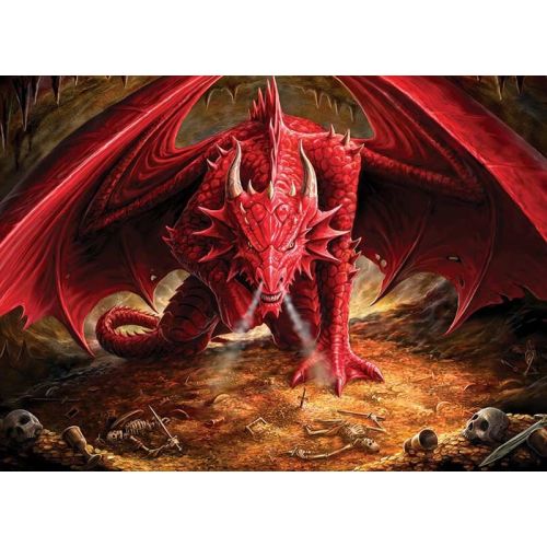 Cobble Hill Dragon's Lair Fantasy 1000 Piece Jigsaw Puzzle for Adults - Challenging Medieval Castle Puzzle for Family Game Night & Stress Relief