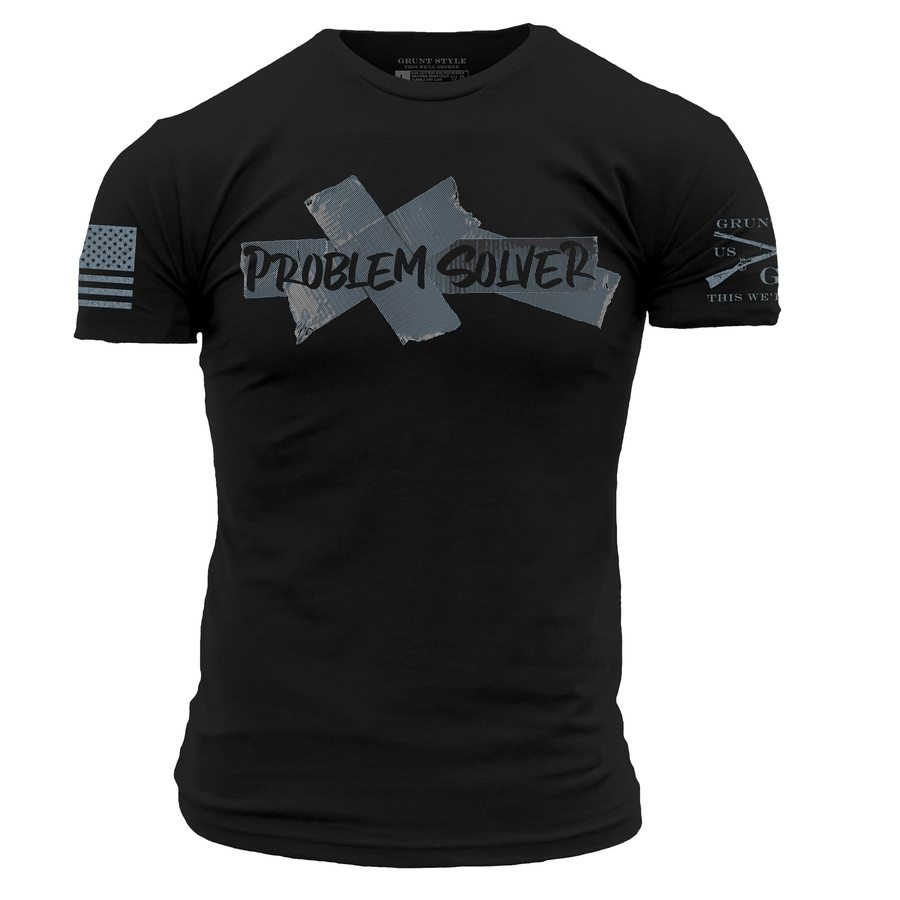 Problem Solver T-Shirt for Men & Women - Premium Black Cotton Tee - Funny Motivational Gift for Coworkers, Friends & Family - Perfect for Office, Casual Wear & Gifting