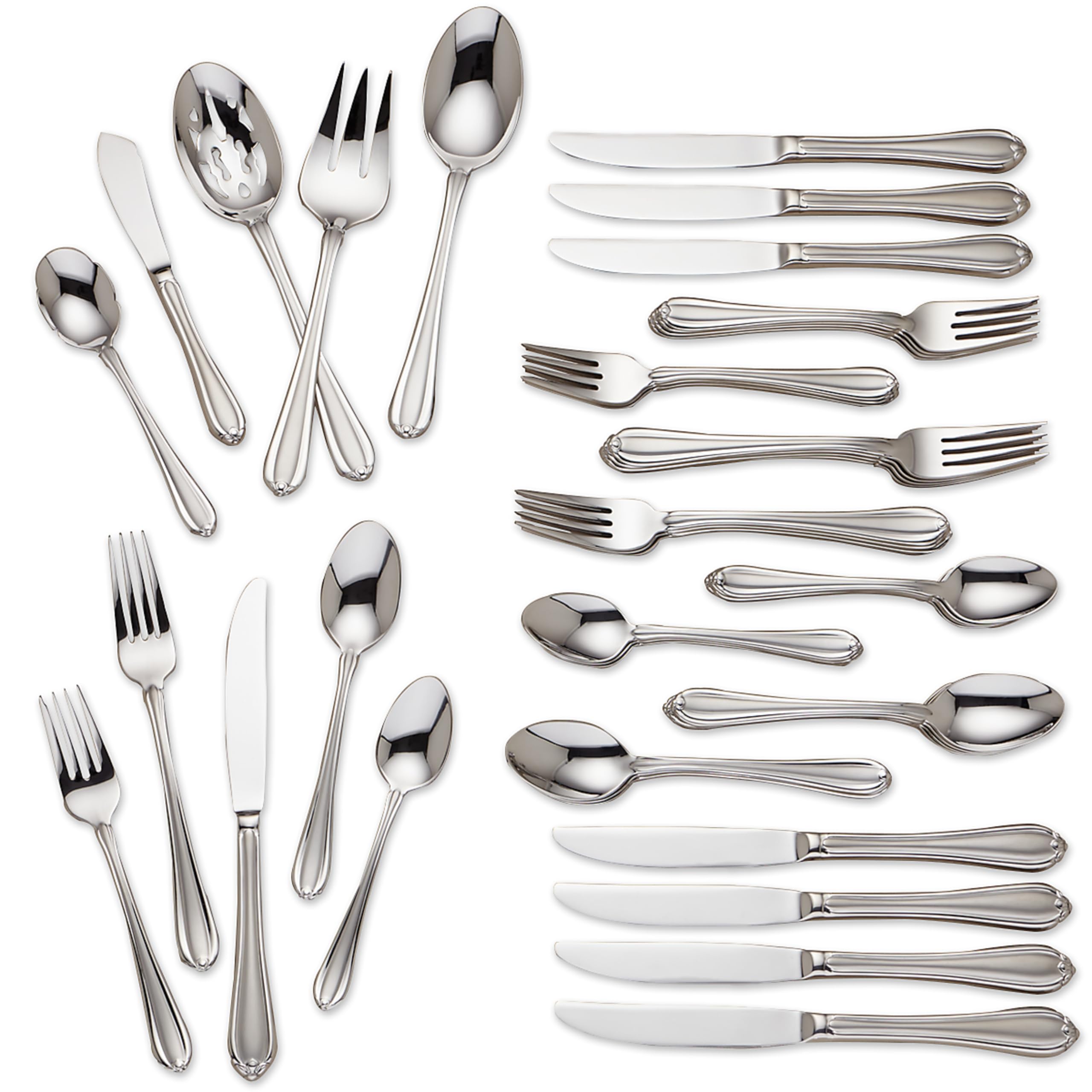 Gorham 846854 Melon Bud Frosted 45-Piece Flatware Set - Elegant Stainless Steel Cutlery for Formal Dining, Dinner Parties & Wedding Gifts