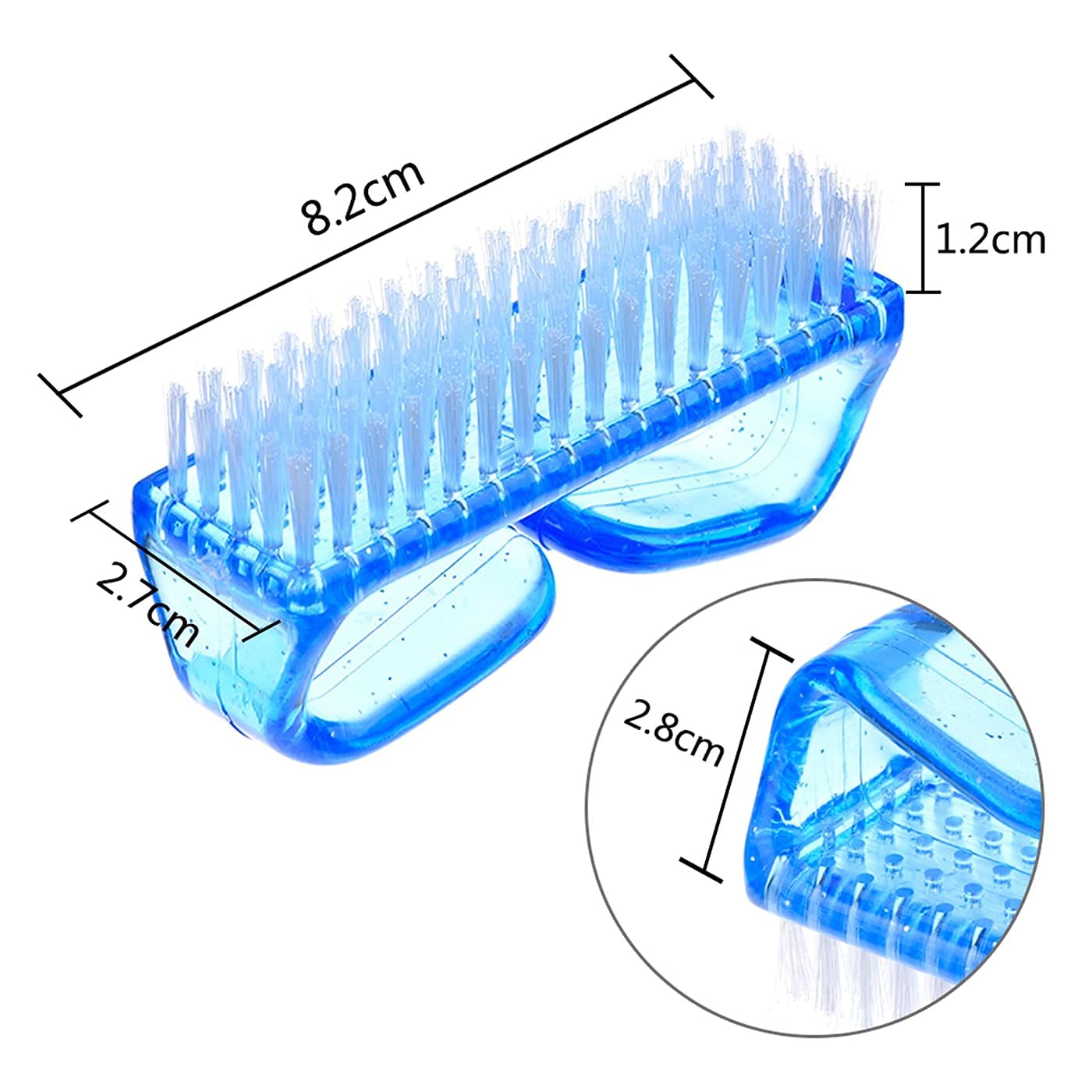 SIYAA Handle Grip Nail Brush - 4 Pack Multicolor Nail & Toe Cleaning Brushes for Men & Women - Pedicure Scrubber Tool Kit for Home, Salon & Travel Use