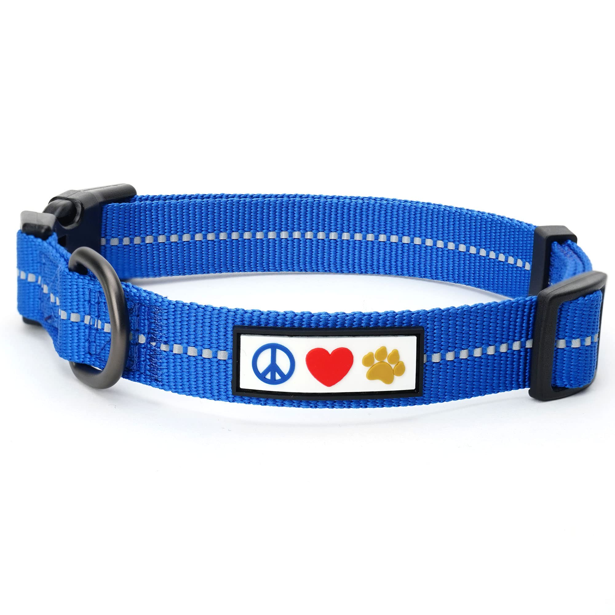 Eco-Friendly Recycled Dog Collar | Reflective Stitched Puppy Collar Made from Ocean Plastic Bottles | Small Blue Collar for Small Dogs | Perfect for Night Walks & Beach Adventures