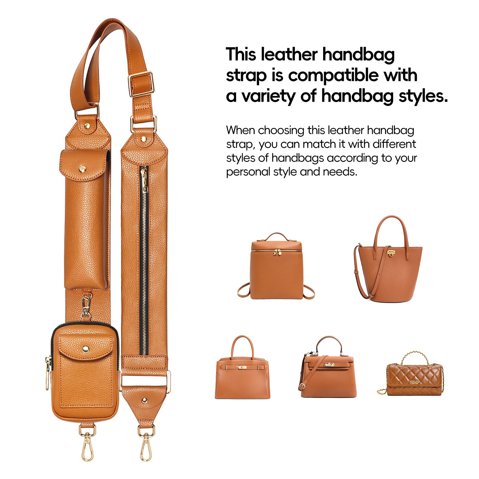 Adjustable Vegan Leather Crossbody Purse Strap - Replacement Shoulder Bag Strap for Handbags & Purses | Perfect for Travel, Shopping & Everyday Use