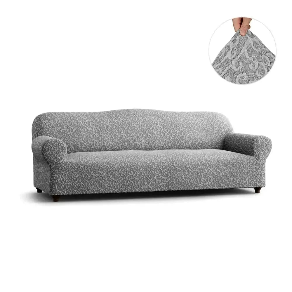 4-Seater Jacquard 3D Sofa Slipcover - Stretchable Furniture Protector for Living Room, Bedroom & Office - Easy Washable Couch Cover for Home Decor