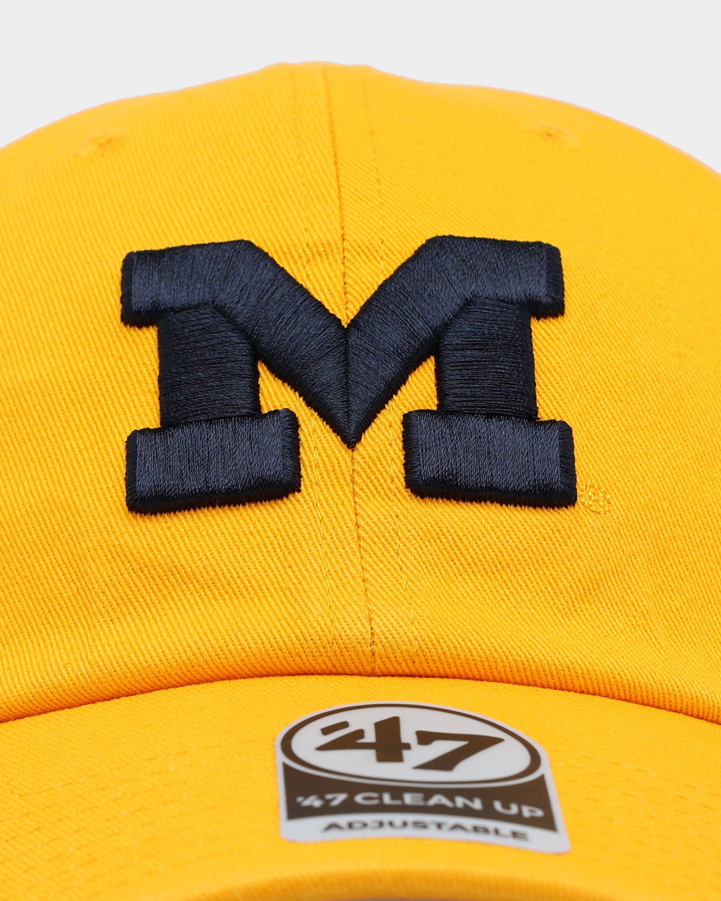 47 Brand Michigan Wolverines '47 Clean Up Strapback Adjustable Hat - Gold - Perfect for Game Day, Tailgating & Casual Wear